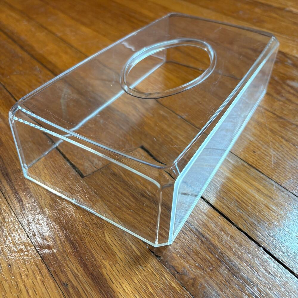 Vintage Lucite Tissue Box Cover Clear Acrylic Vanity Organizer